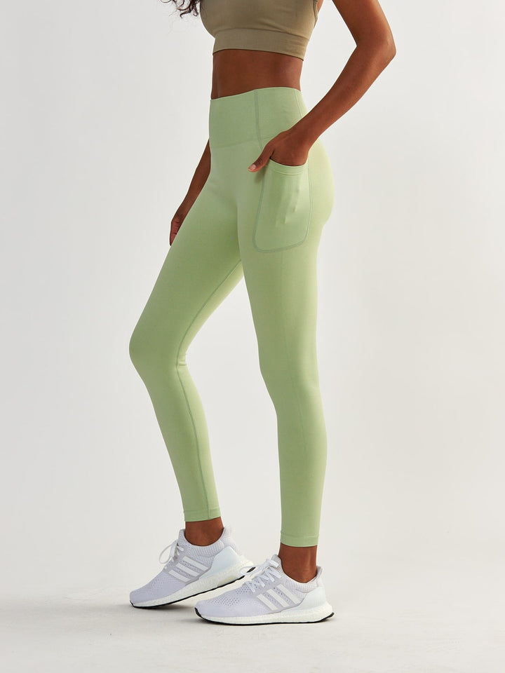 Pistachegroene legging met zakken - Lift Me Up