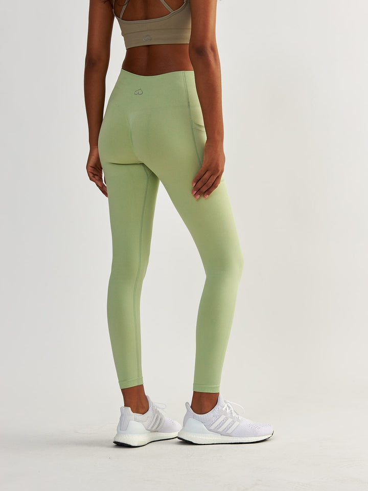 Pistachegroene legging met zakken - Lift Me Up