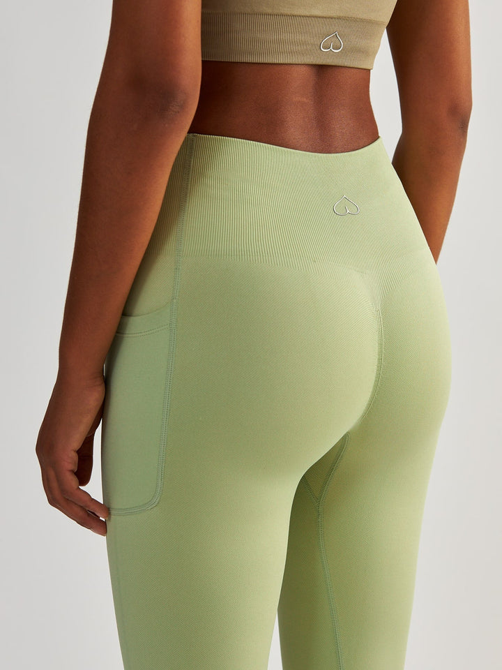 Pistachegroene legging met zakken - Lift Me Up