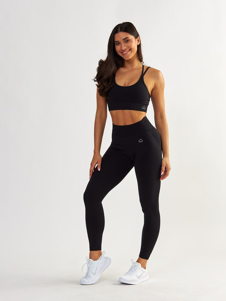 Schwarze Scrunch Leggings - Gym Queen