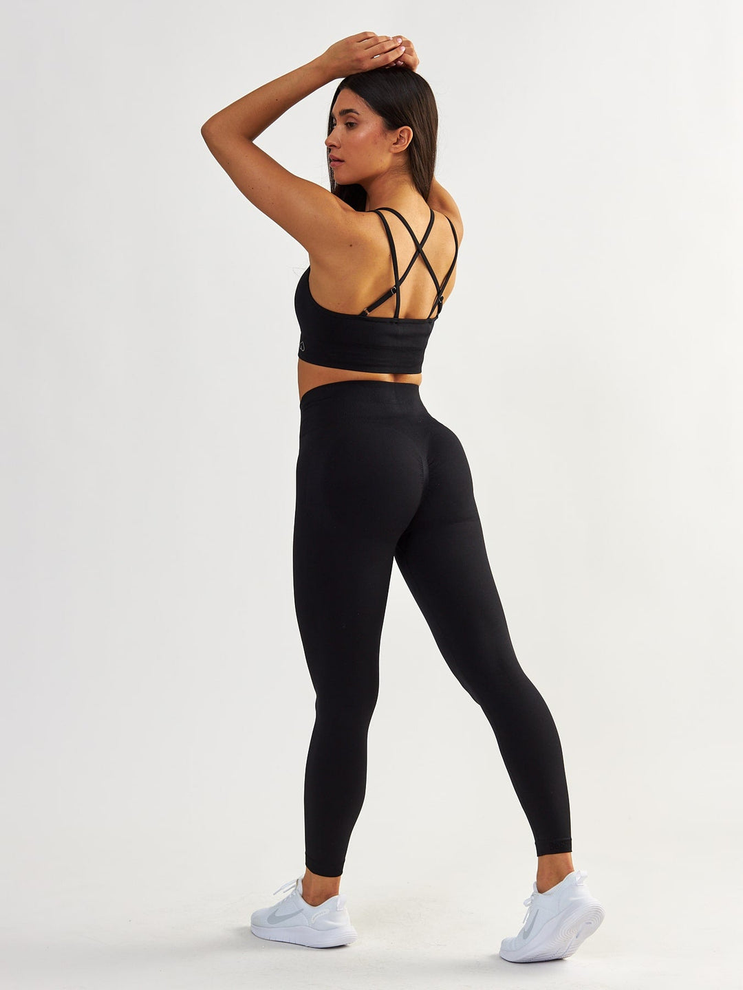 Schwarze Scrunch Leggings - Gym Queen