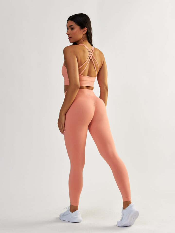 Coral Scrunch Leggings - Gym Queen