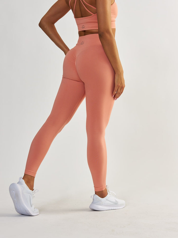 Coral Scrunch Leggings - Gym Queen