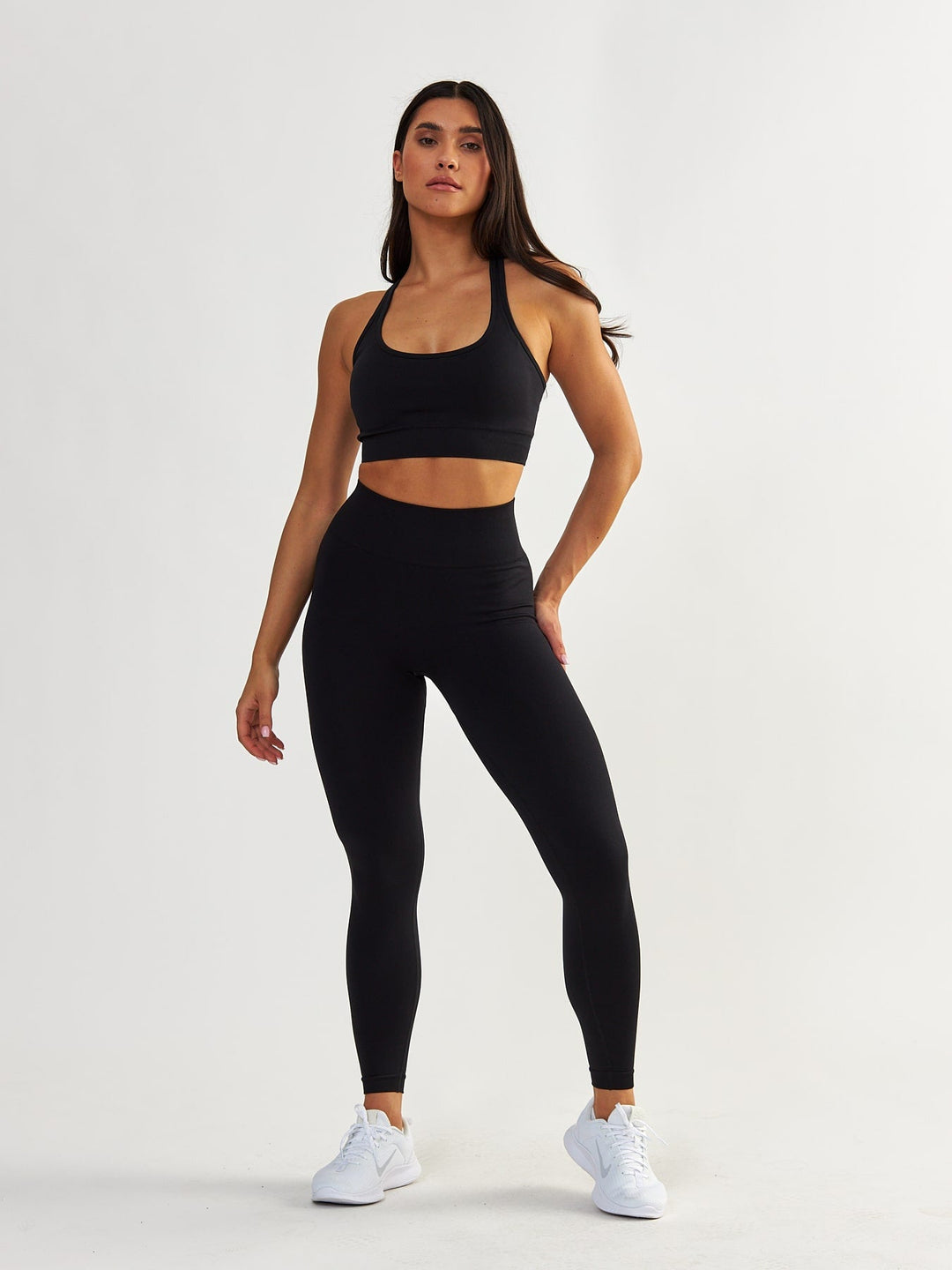 Schwarze Scrunch Leggings - Gym Queen