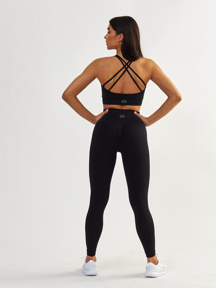 Schwarze Scrunch Leggings - Gym Queen