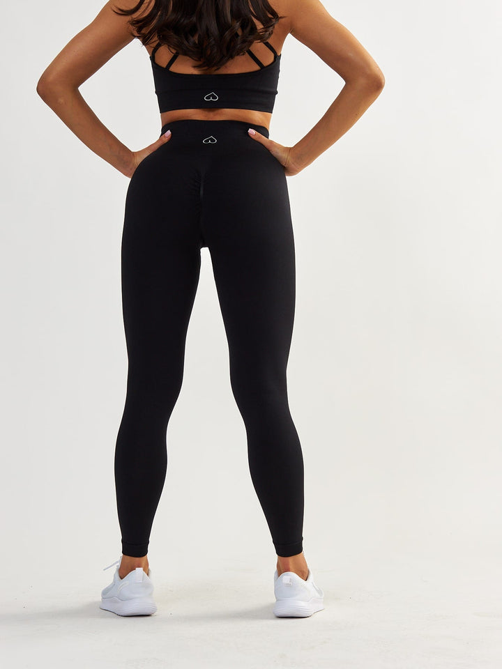 Schwarze Scrunch Leggings - Gym Queen