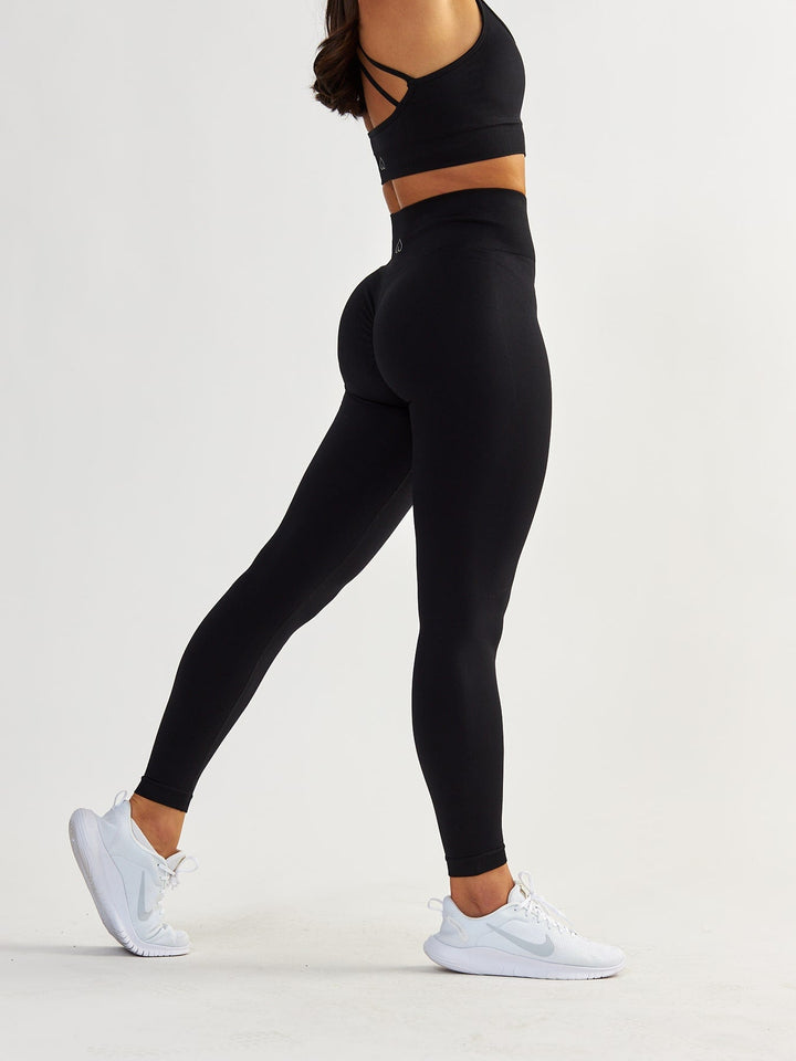 Schwarze Scrunch Leggings - Gym Queen