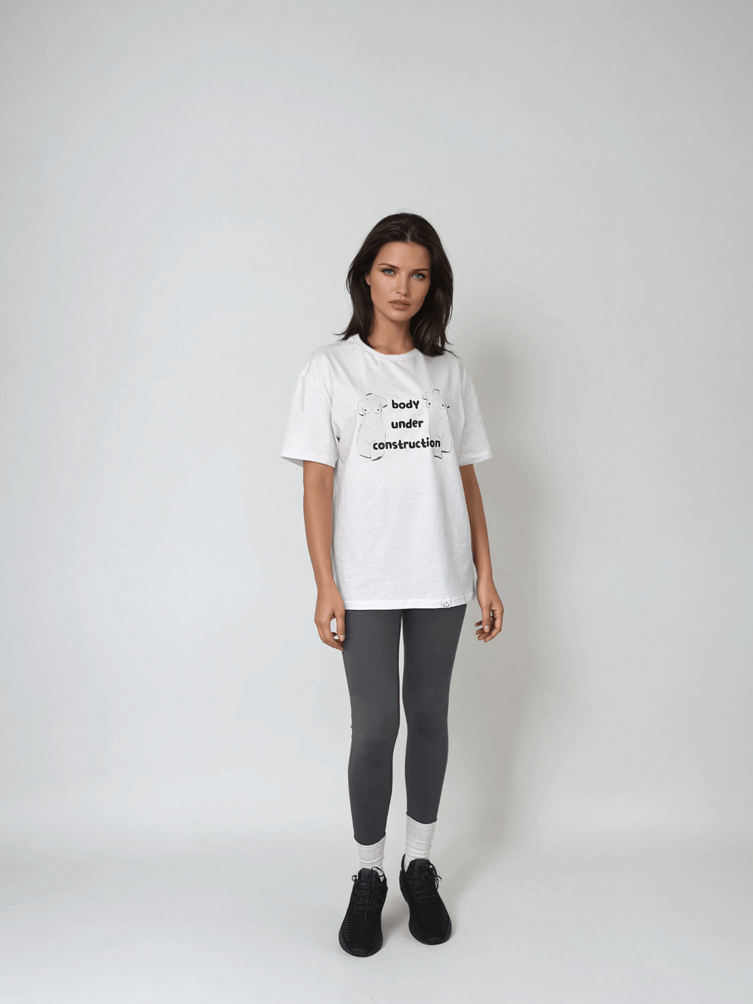 Biały T-shirt Damski - Body Under Construction