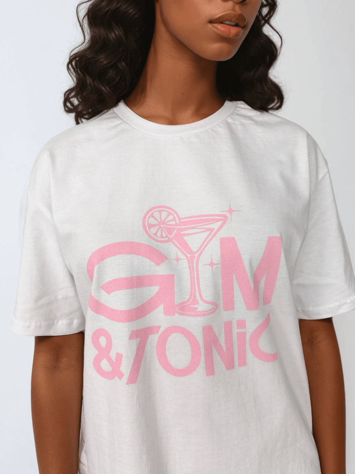 Biały T-shirt Damski - Gym & Tonic