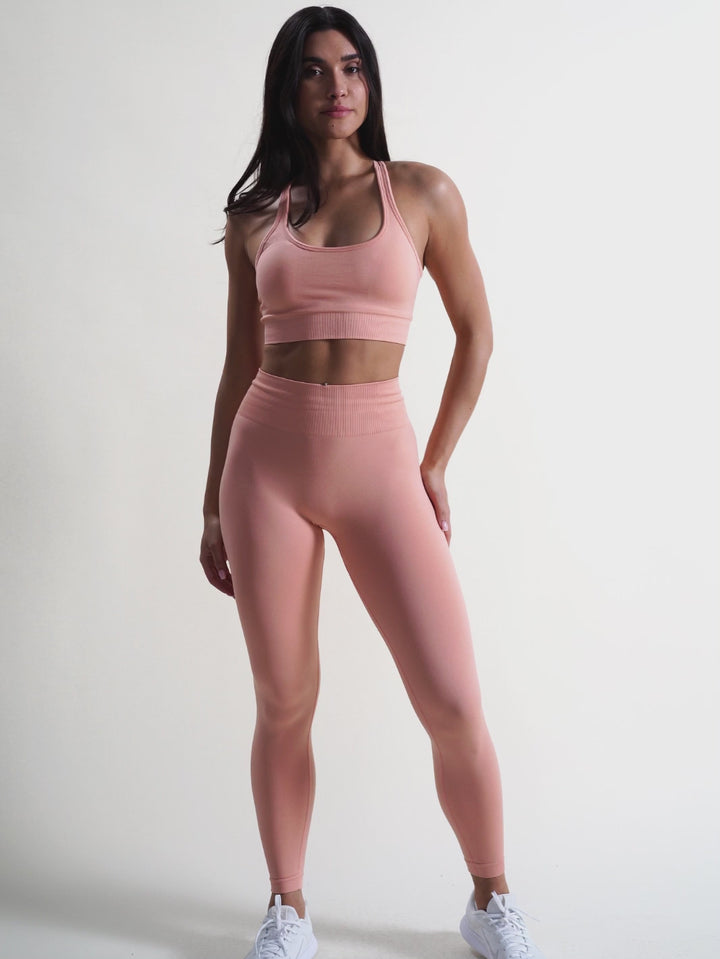 Coral Scrunch Leggings - Gym Queen