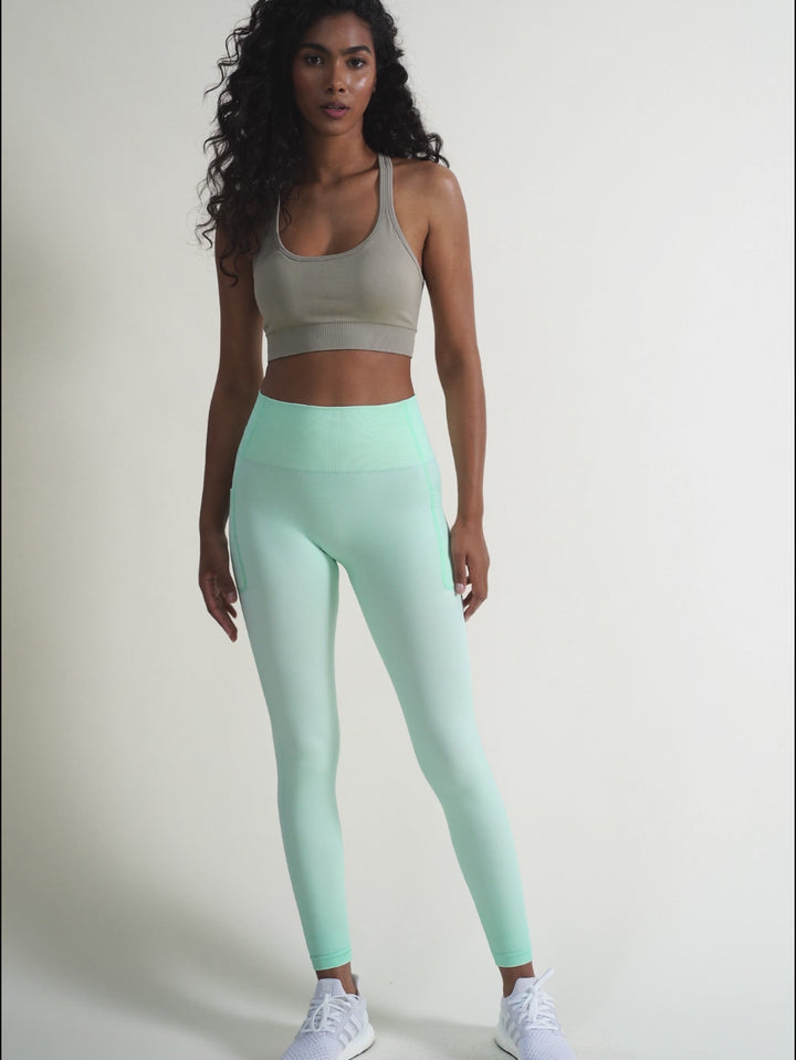 Mintgrüne Leggings mit Taschen - Lift Me Up