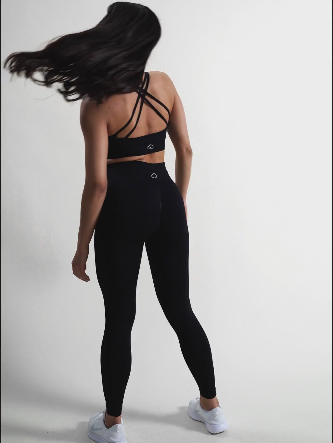 Schwarze Scrunch Leggings - Gym Queen