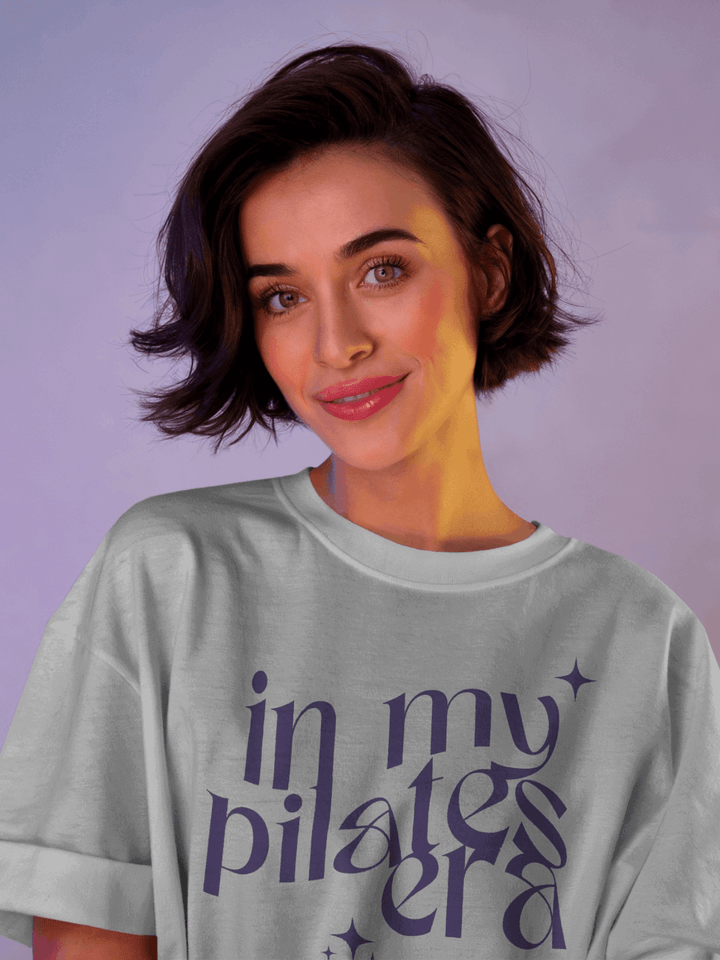 T-shirt in my pilates era - Fioletowy