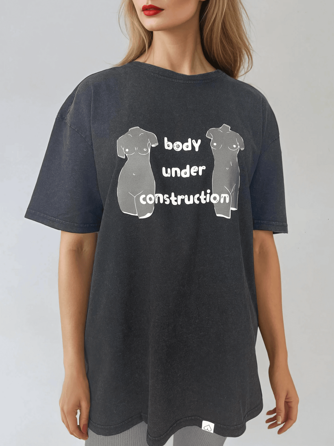 Czarny T-shirt Damski Retro - Body Under Construction