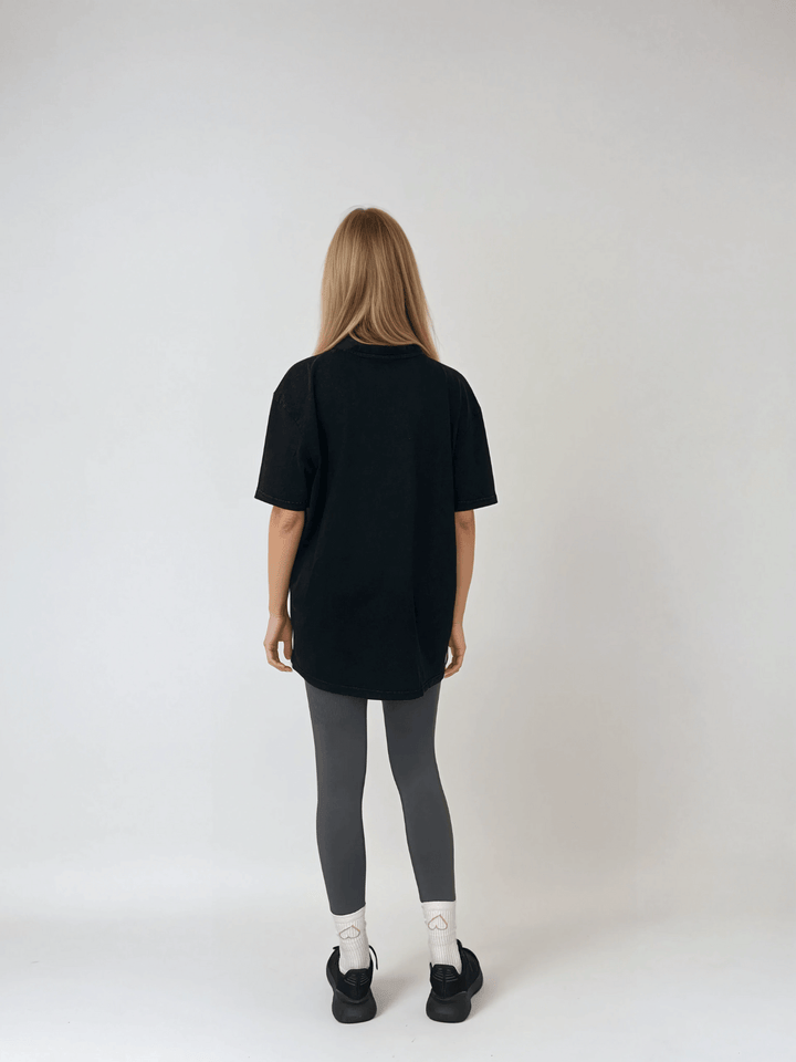 Czarny T-shirt Damski Retro - Body Under Construction